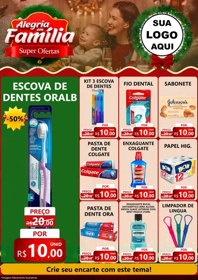 Modelo de Encarte para Encarte A4 Vertical com o tema Alegria Em Família - Super Ofertas para Higiene Pessoal