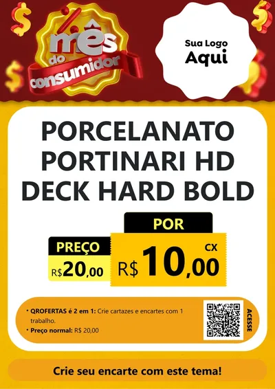 Modelo de Cartaz para Cartaz A4 Vertical com o tema Mês do consumidor para Pisos e revestimentos