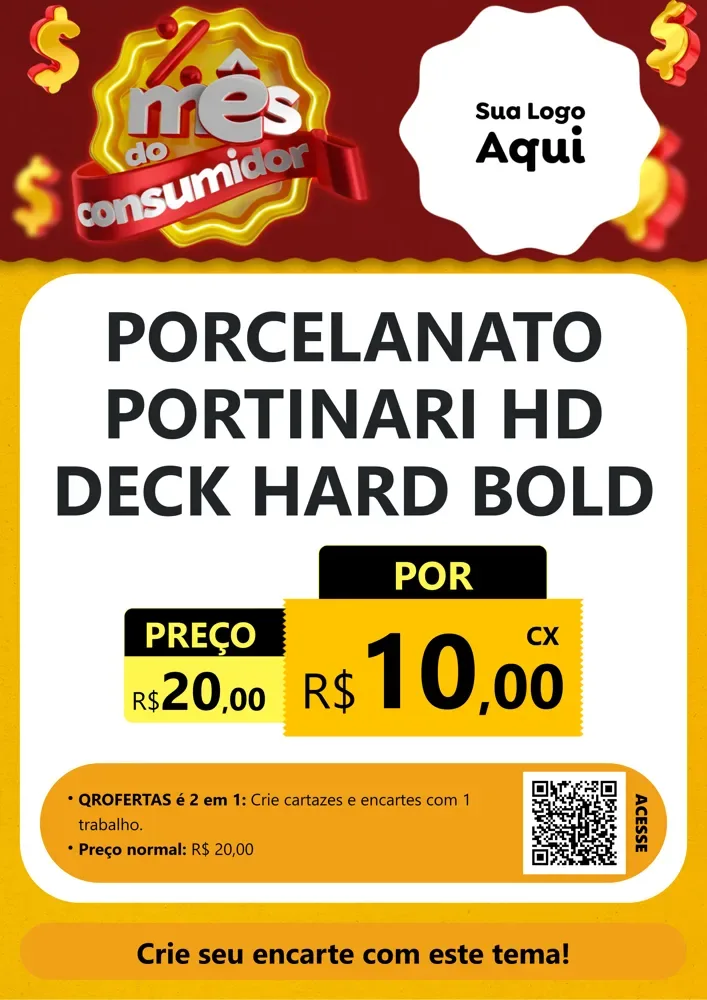 Modelo de Cartaz para Cartaz A4 Vertical com o tema Mês do consumidor para Pisos e revestimentos