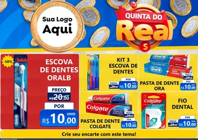 Modelo de Encarte para Encarte A4 Horizontal com o tema Quinta do Real para Higiene Pessoal