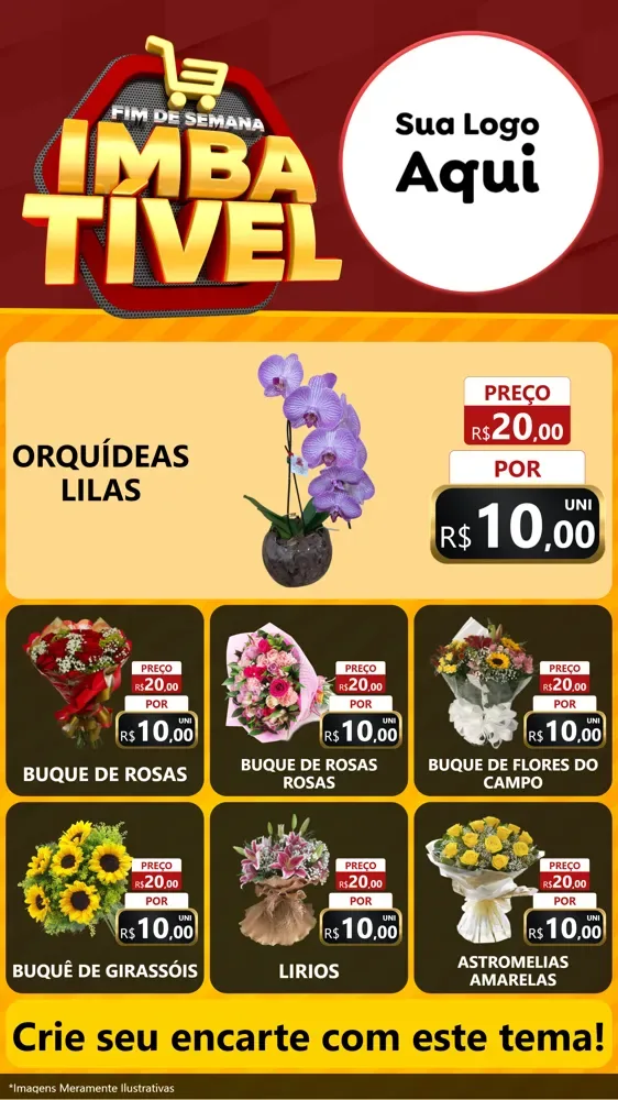 Modelo de Rede Social para Stories com o tema Fim de Semana Imbatível para Floricultura e jardim