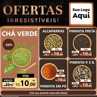 Modelo de Rede Social para Feed Facebook com o tema Ofertas Irresistíveis! para Produtos Naturais