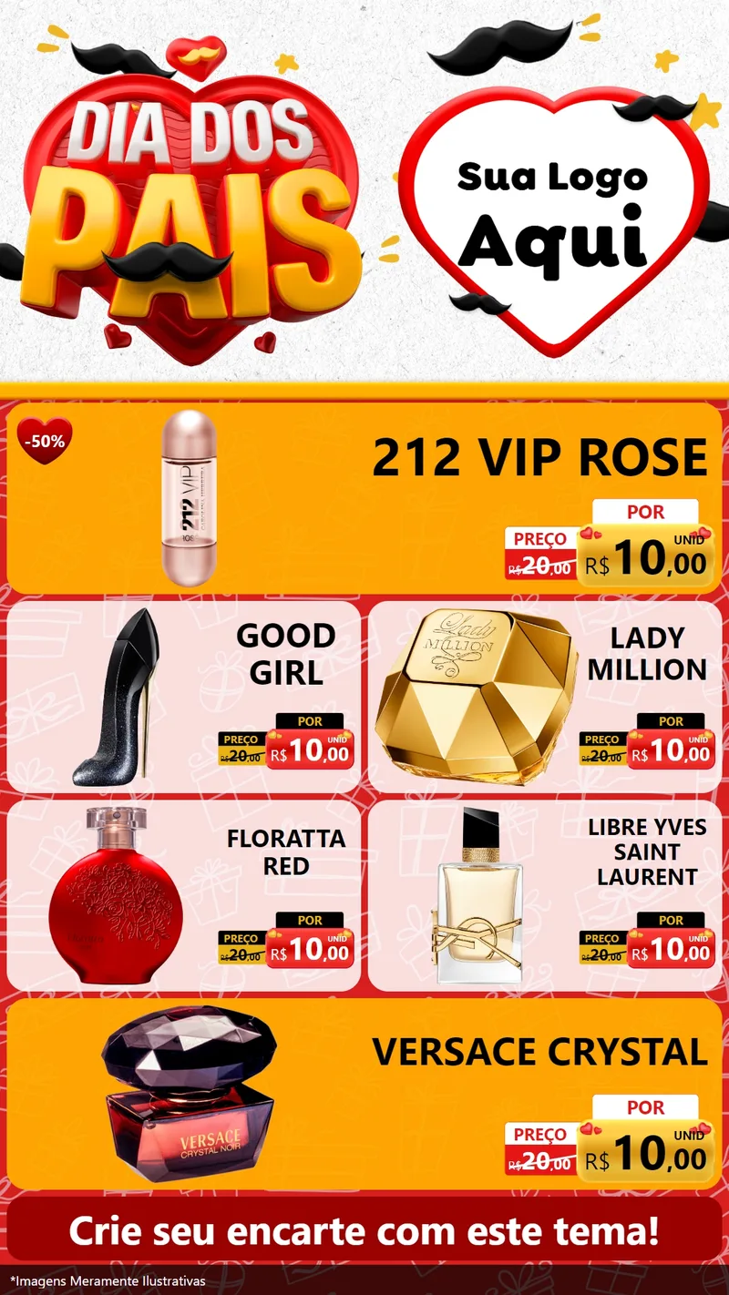 Modelo de TV para TV Vertical com o tema Dia dos Pais para Perfumes