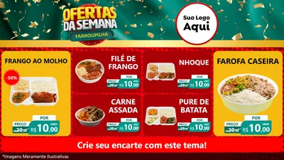 Modelo de TV para TV Horizontal com o tema Ofertas da Semana Farroupilha para Restaurante