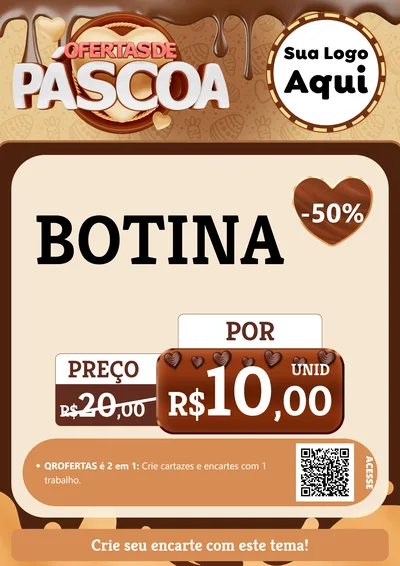 Modelo de Cartaz para Cartaz A4 Vertical com o tema Ofertas de Páscoa para Agropecuária