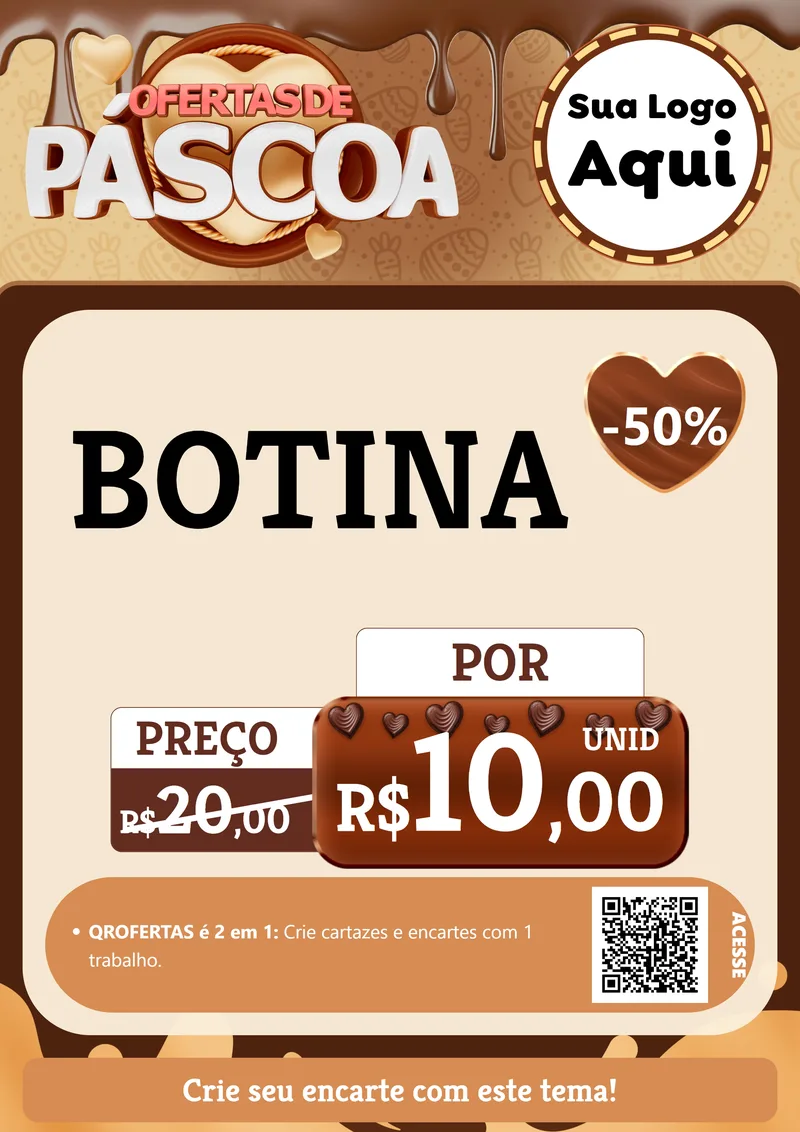 Modelo de Cartaz para Cartaz A4 Vertical com o tema Ofertas de Páscoa para Agropecuária