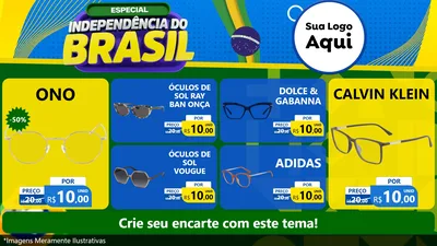 Modelo de TV para TV Horizontal com o tema Especial Independência do Brasil para Óticas