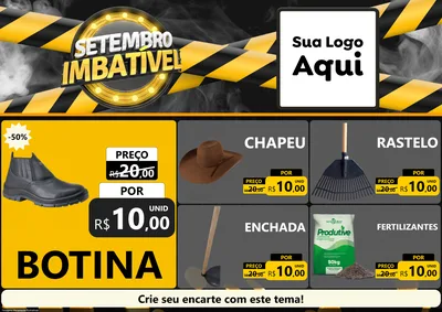Modelo de Encarte para Encarte A4 Horizontal com o tema Setembro Imbatível para Agropecuária