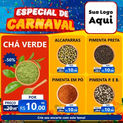 Modelo de Rede Social para Feed Facebook com o tema Especial de Carnaval para Produtos Naturais