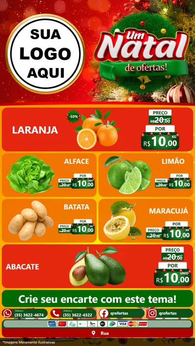 Modelo de TV para TV Vertical com o tema Um Natal de Ofertas para Hortifrúti