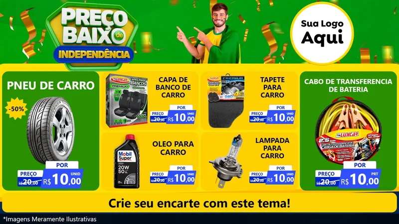 Modelo de TV para TV Horizontal com o tema Preço Baixo de Independência para Auto peças