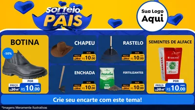 Modelo de TV para TV Horizontal com o tema Sorteio Dia dos Pais para Agropecuária