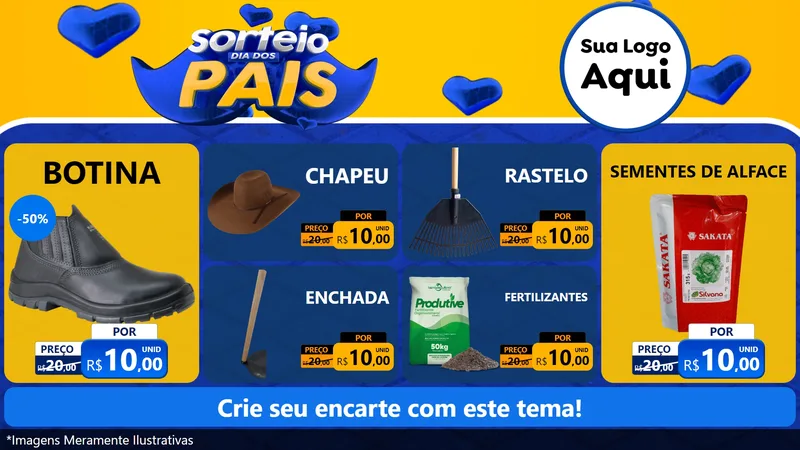 Modelo de TV para TV Horizontal com o tema Sorteio Dia dos Pais para Agropecuária