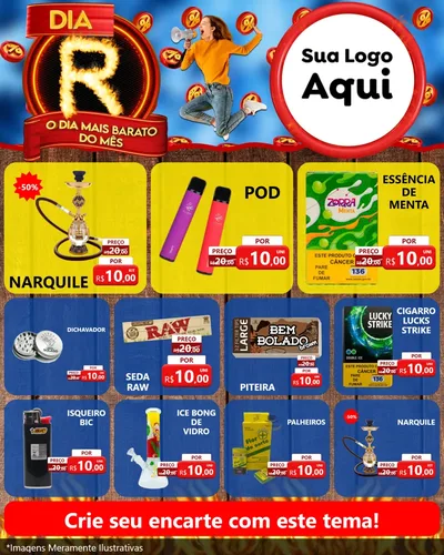Modelo de Rede Social para Feed Instagram com o tema Dia R - O Dia Mais Barato Do Mês para Tabacaria