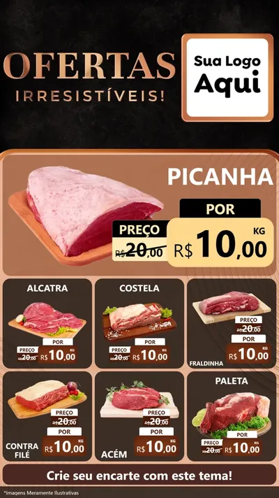 Modelo de Rede Social para Stories com o tema Ofertas Irresistíveis! para Açougue