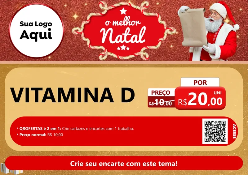 Modelo de Cartaz para Cartaz A4 Horizontal com o tema O Melhor Natal para Farmácia