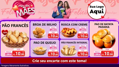 Modelo de TV para TV Horizontal com o tema Mês Das Mães para Padaria