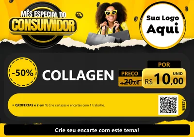 Modelo de Cartaz para Cartaz A4 Horizontal com o tema Mês Especial do Consumidor para Suplementos alimentares