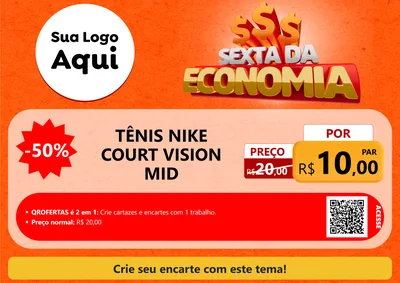 Modelo de Cartaz para Cartaz A4 Horizontal com o tema Sexta da Economia para Calçados