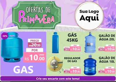 Modelo de Encarte para Encarte A4 Horizontal com o tema Ofertas de Primavera para Água e gás