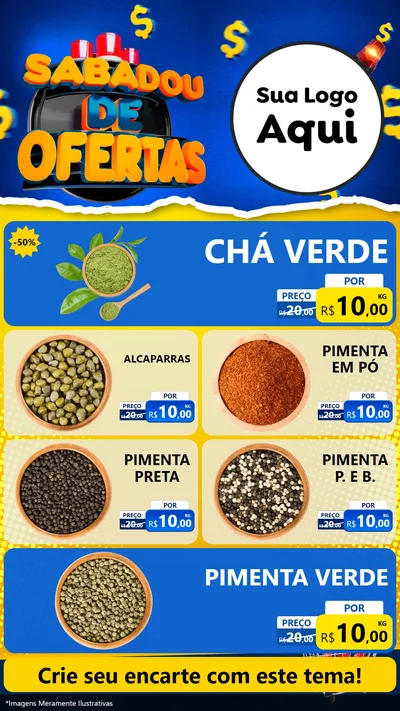 Modelo de TV para TV Vertical com o tema Sabadou de Ofertas para Produtos Naturais