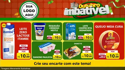 Modelo de TV para TV Horizontal com o tema Outubro Imbatível para Frios e Laticínios