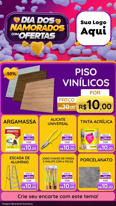 Modelo de Rede Social para Stories com o tema Dia Dos Namorados Com Ofertas para Material para Construção