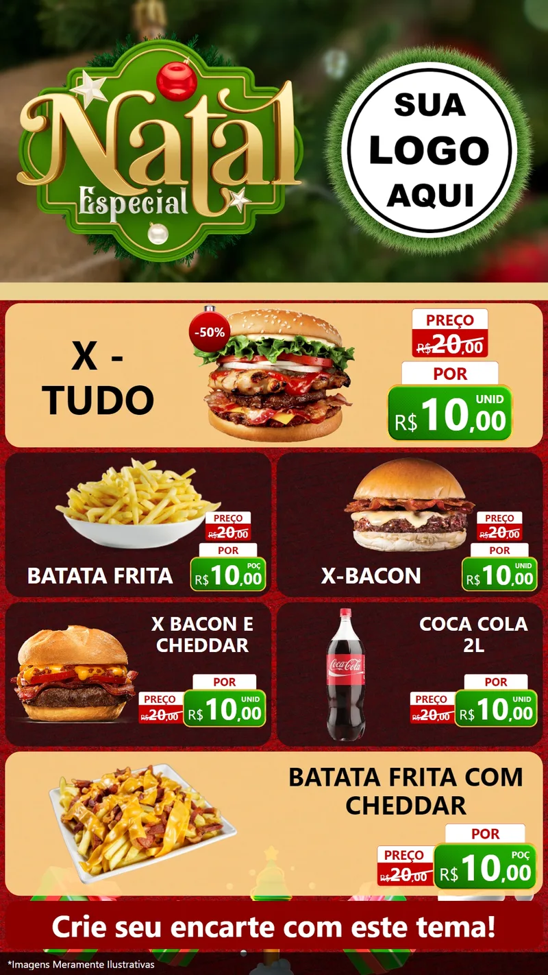 Modelo de TV para TV Vertical com o tema Natal Especial para Hamburgueria