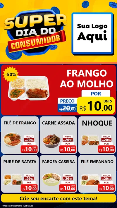 Modelo de Rede Social para Stories com o tema Super Dia do Consumidor para Restaurante
