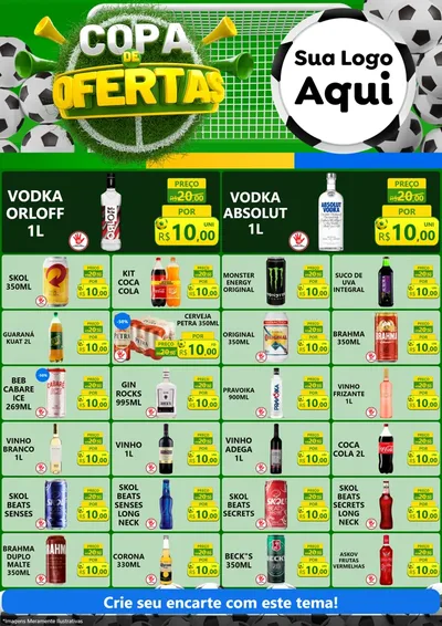 Modelo de Encarte para Encarte A4 Vertical com o tema Copa De Ofertas para Distribuidora de bebidas