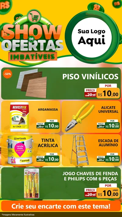 Modelo de TV para TV Vertical com o tema Show de Ofertas Imbatíveis para Material para Construção