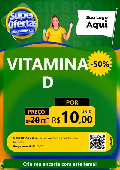 Modelo de Cartaz para Cartaz A4 Vertical com o tema Super Ofertas de Independência para Farmácia