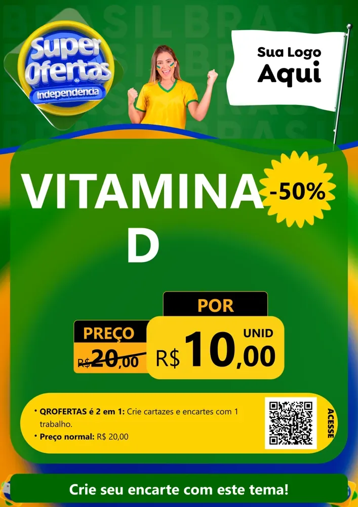 Modelo de Cartaz para Cartaz A4 Vertical com o tema Super Ofertas de Independência para Farmácia