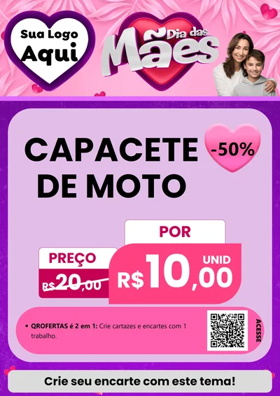 Modelo de Cartaz para Cartaz A4 Vertical com o tema Dia das Mães para Moto peças