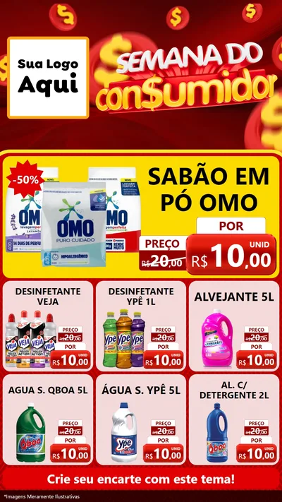 Modelo de Rede Social para Stories com o tema Semana do Consumidor para Produtos de Limpeza