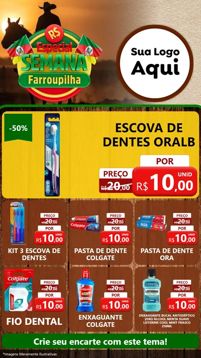 Modelo de Rede Social para Stories com o tema Especial Semana Farroupilha para Higiene Pessoal