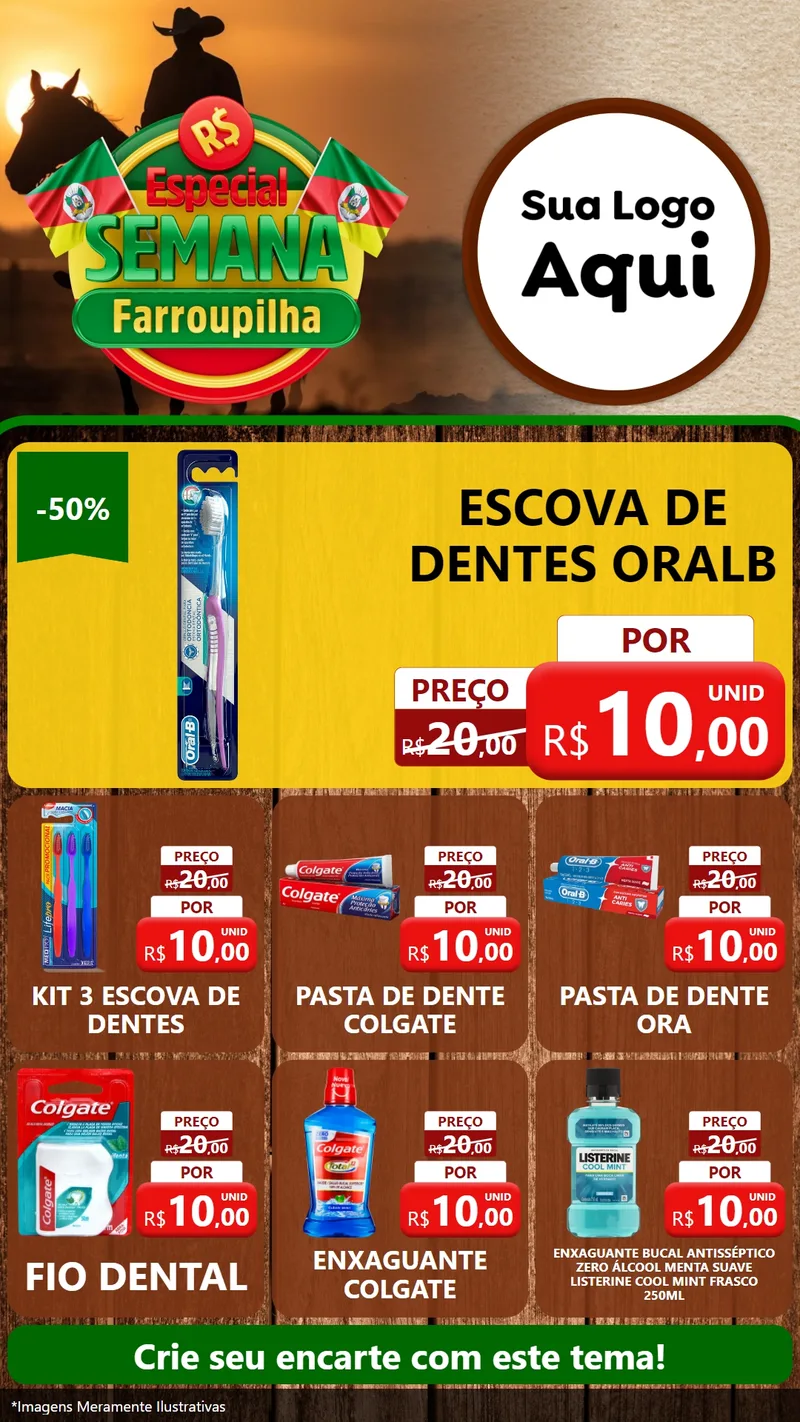 Modelo de Rede Social para Stories com o tema Especial Semana Farroupilha para Higiene Pessoal