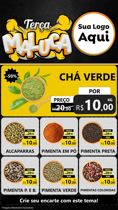 Modelo de Rede Social para Stories com o tema Terça Maluca para Produtos Naturais