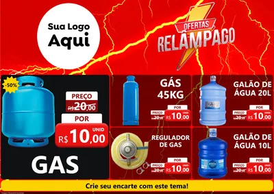 Modelo de Encarte para Encarte A4 Horizontal com o tema Ofertas Relâmpago para Água e gás