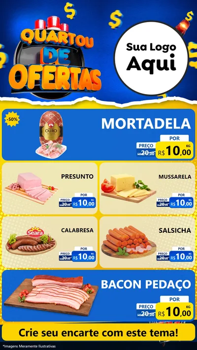 Modelo de TV para TV Vertical com o tema Quartou de Ofertas para Frios e Laticínios