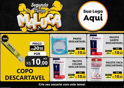 Modelo de Encarte para Encarte A4 Horizontal com o tema Segunda e Terça Maluca para Embalagens