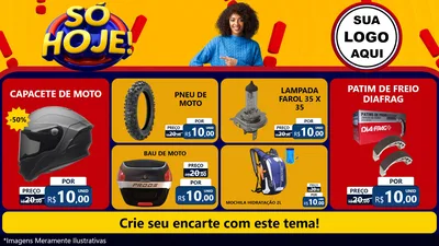 Modelo de TV para TV Horizontal com o tema Só Hoje! para Moto peças