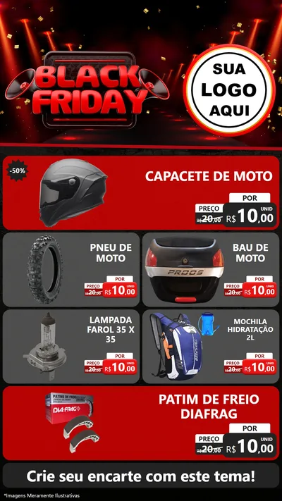 Modelo de TV para TV Vertical com o tema Black Friday para Moto peças