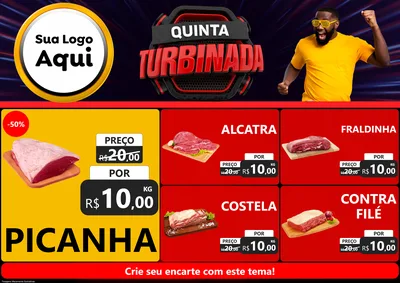 Modelo de Encarte para Encarte A4 Horizontal com o tema Quinta Turbinada para Açougue