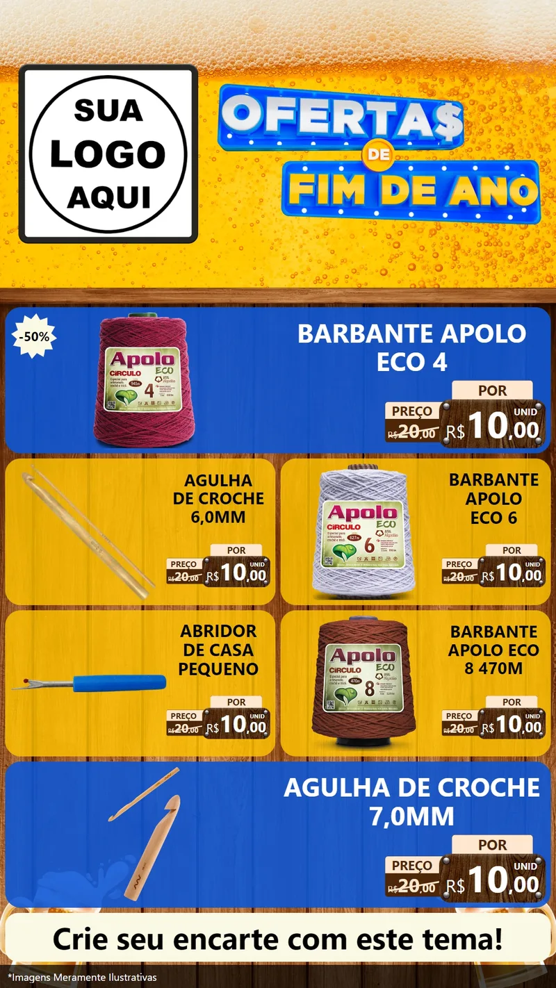 Modelo de TV para TV Vertical com o tema Ofertas de Fim de Ano para Armarinho e Aviamentos