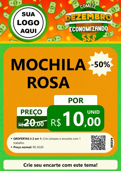 Modelo de Cartaz para Cartaz A4 Vertical com o tema Comece Dezembro Economizando para Papelaria