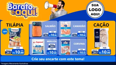 Modelo de TV para TV Horizontal com o tema Barato é aqui para Peixaria