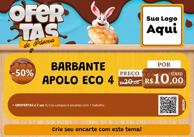 Modelo de Cartaz para Cartaz A4 Horizontal com o tema Ofertas de Páscoa para Armarinho e Aviamentos