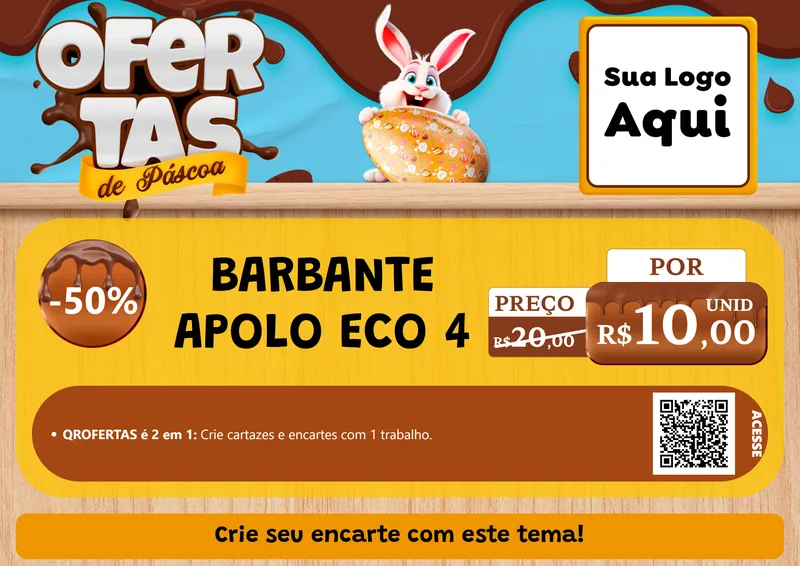 Modelo de Cartaz para Cartaz A4 Horizontal com o tema Ofertas de Páscoa para Armarinho e Aviamentos