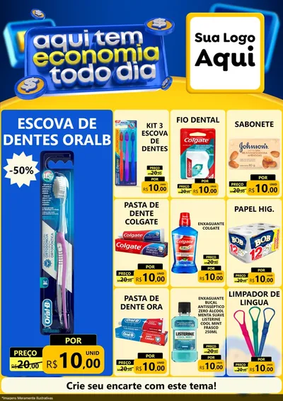 Modelo de Encarte para Encarte A4 Vertical com o tema Aqui Tem Economia Todo Dia para Higiene Pessoal